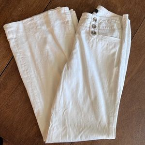 White House Black Market White Linen Pants